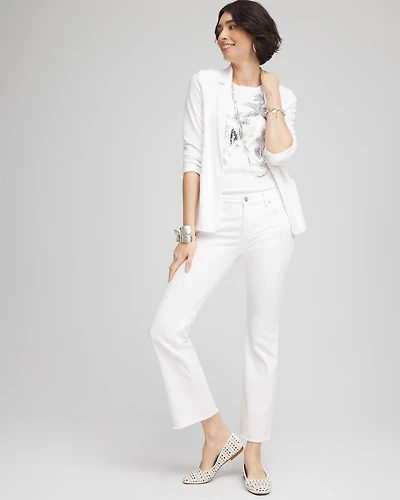 Petite No Stain Girlfriend Fray Hem Kick Flare Jeans