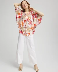 Floral Braided Batwing Blouse