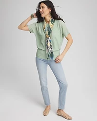 Jacquard Banded Hem Top