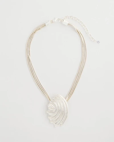 Silvertone Shell Pendant