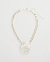 Silvertone Shell Pendant