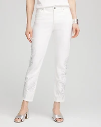 Girlfriend Embellished Cropped Jeans