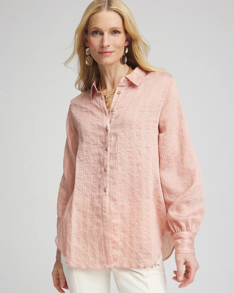 Classic Soft Button-front Blouse