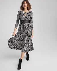 Swirl Print Midi Dress
