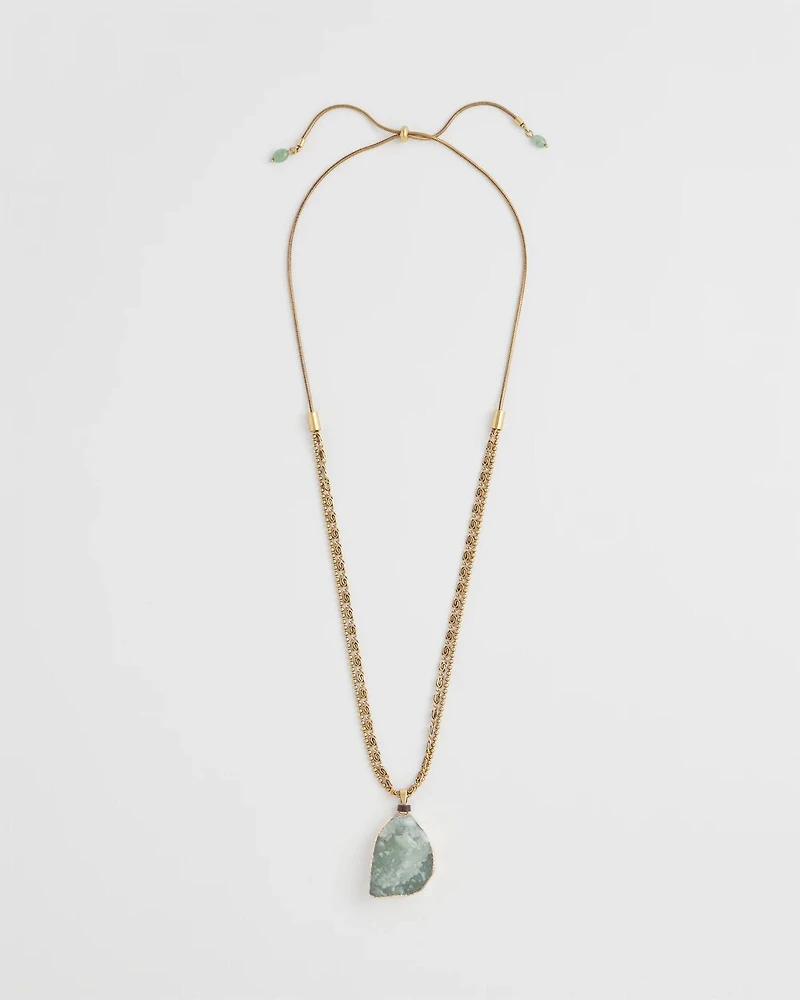 Adjustable Aventurine Pendant Necklace