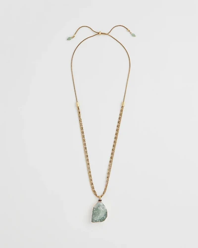 Adjustable Aventurine Pendant Necklace