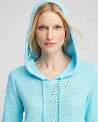 Zenergy® Crochet Knit Hooded Pullover Top