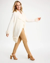 Fringed Long-Sleeve Coatigan