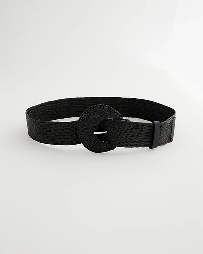 Raffia Wrapped Stretch Belt