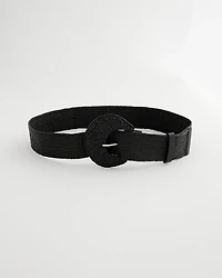 Raffia Wrapped Stretch Belt