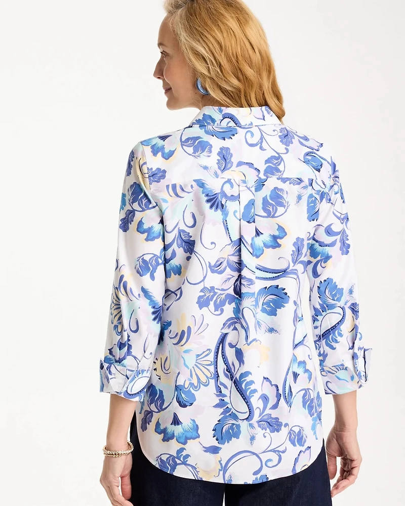 No Iron™ Stretch Paisley Shirt