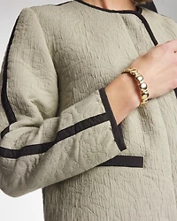 Collarless Quilted Box Jacket