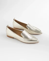 Gold Metallic Leather Loafer