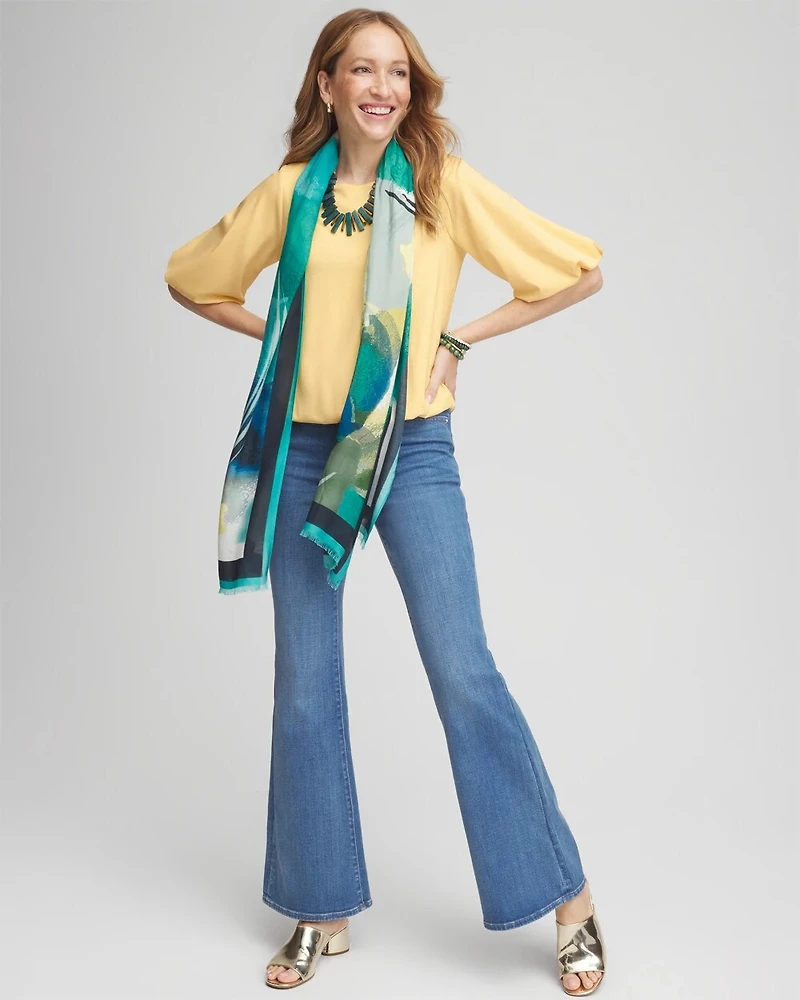 Bubble Hem Pleated Cotton Top