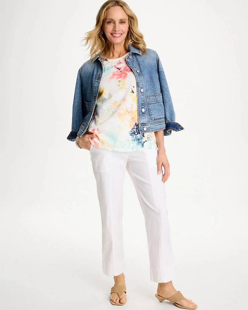 Cotton Slub Printed Henley Tee