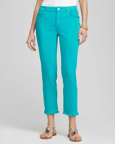 Girlfriend Frayed Cropped Jeans