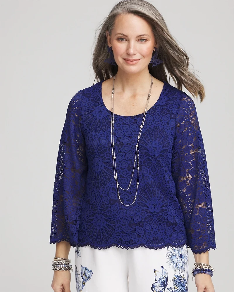 Scalloped Hem Lace Top