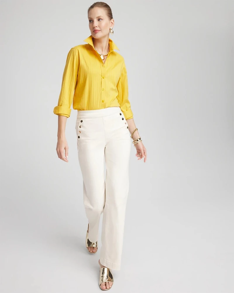 No Iron™ Warm Stripe Jacquard Shirt