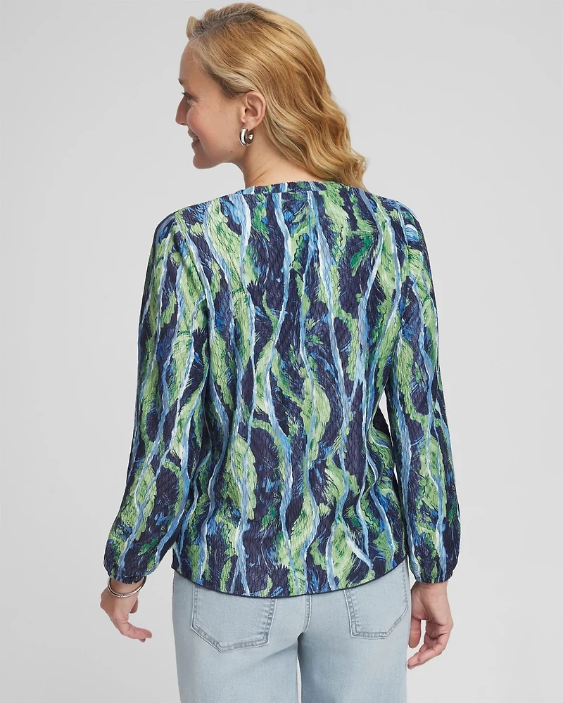 Ocean Plume Crinkle Top
