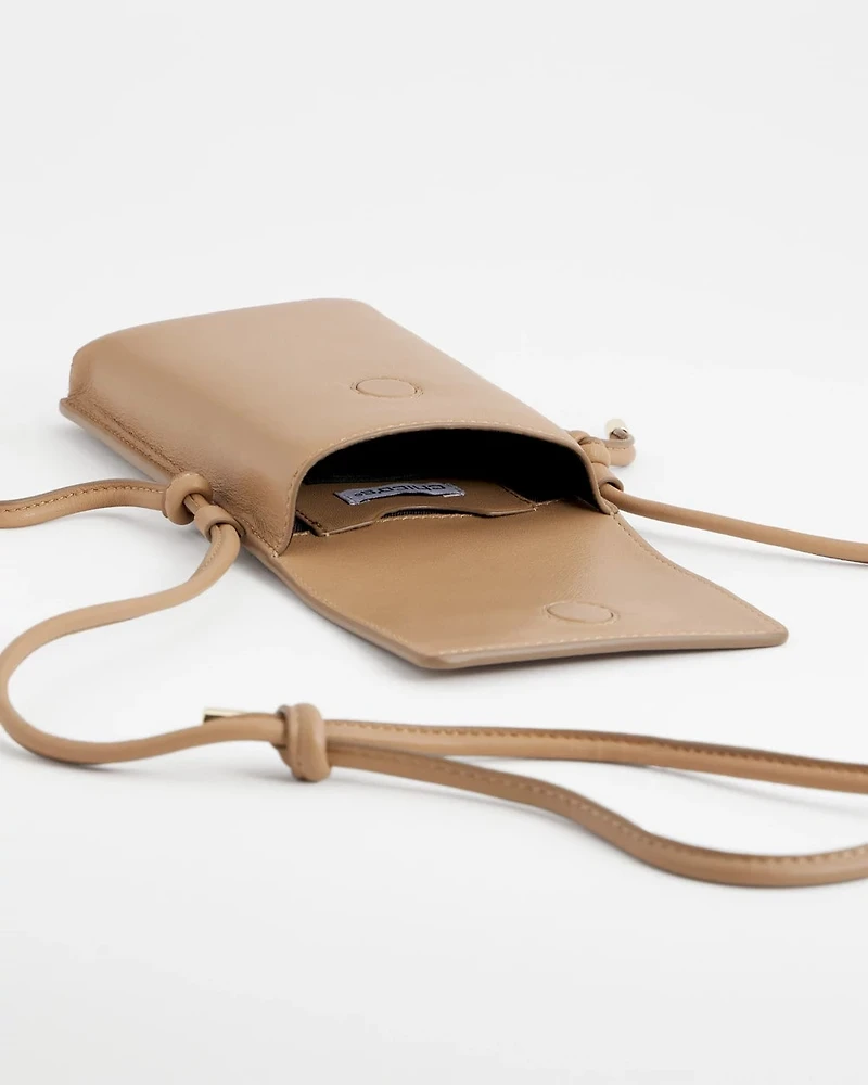 Leather Cross Body Phone Holder Bag