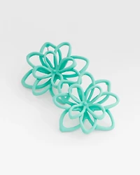 No Droop™ Teal  Flower Stud Earrings