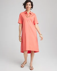 High-Low Hemmed Popover Shirtdress