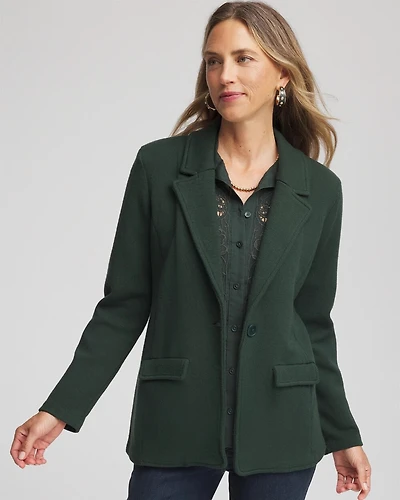 Single-Breasted Sweater Blazer