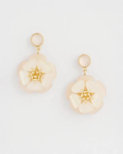 Neutral Flower Drop Earrings