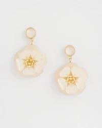 Neutral Flower Drop Earrings