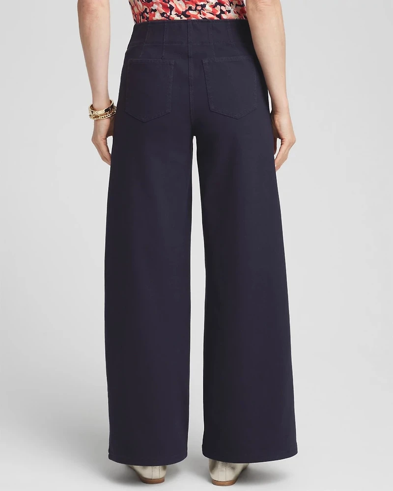 Cotton Stretch Wide Leg Pants