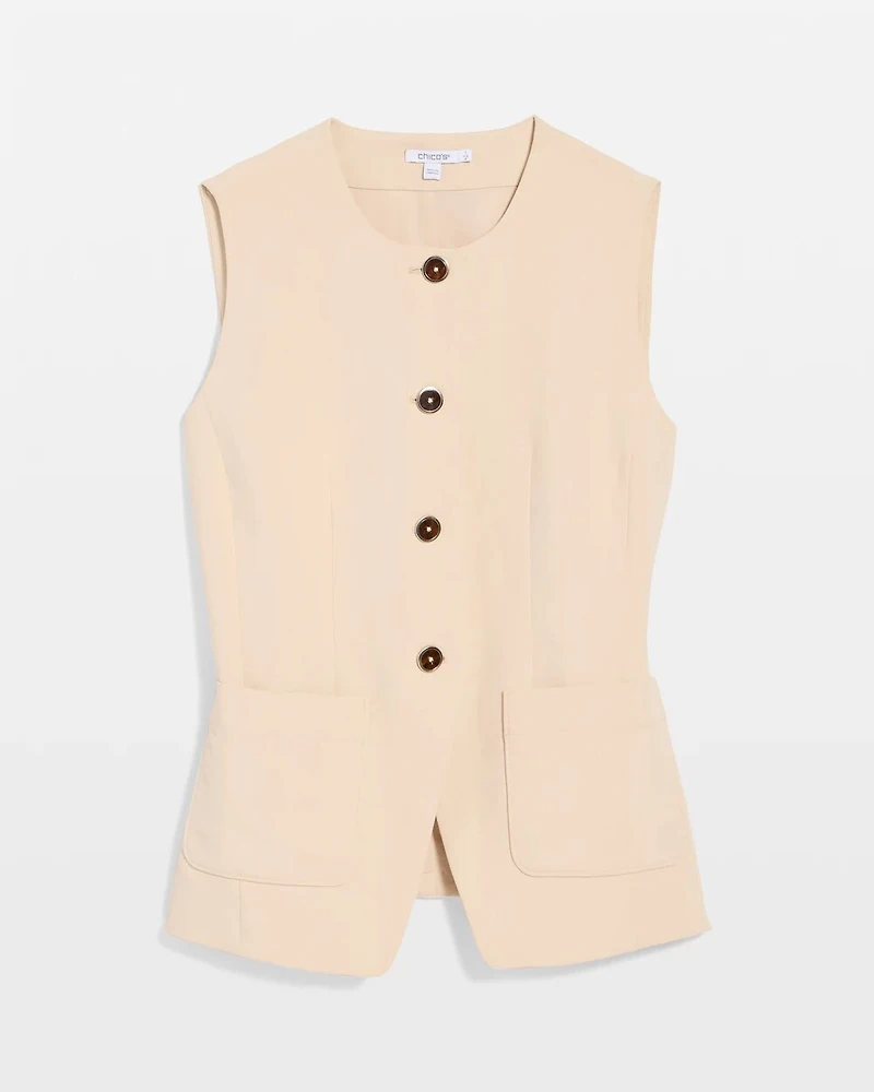 Split Hem Crepe Vest
