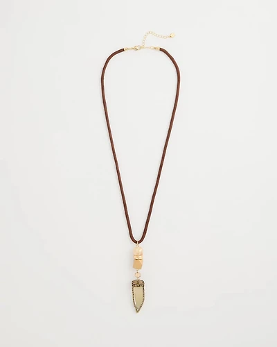 Tooth Pendant Corded Necklace