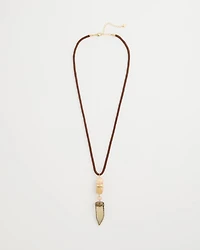 Tooth Pendant Corded Necklace