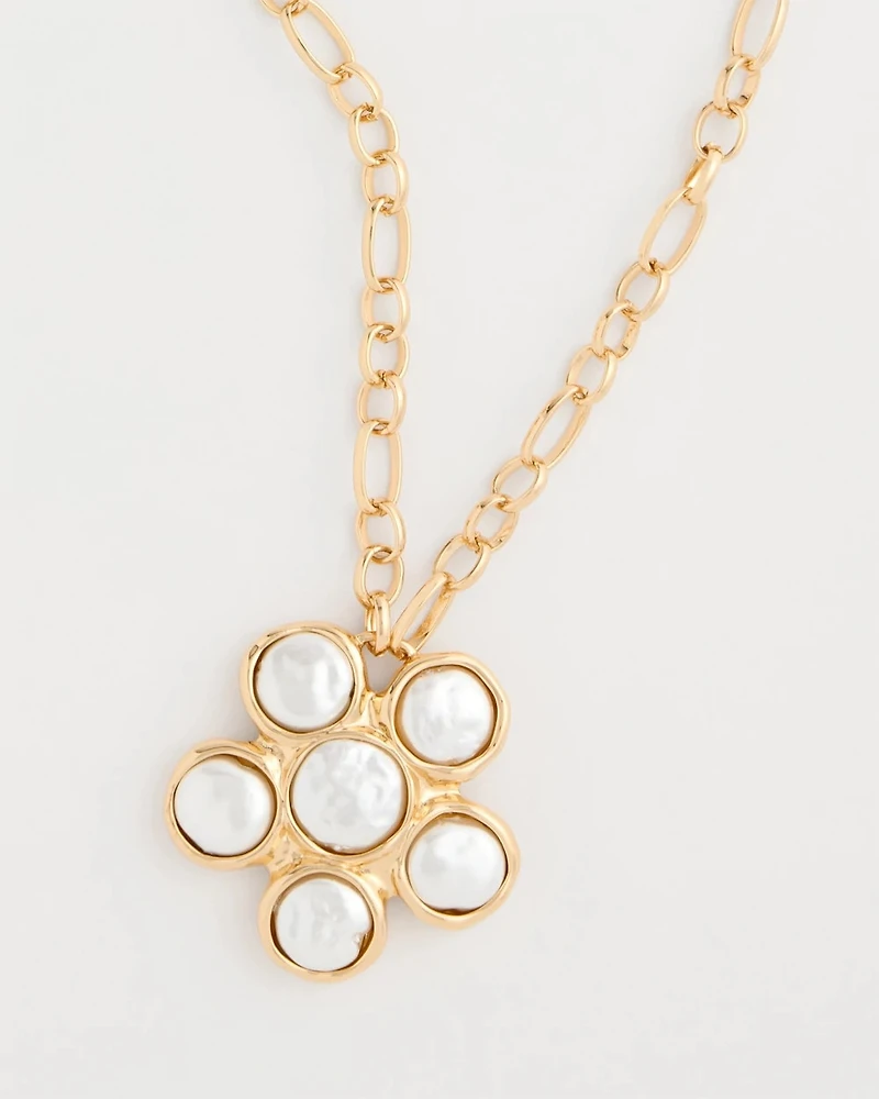 Siren Faux Pearl Pendant Necklace