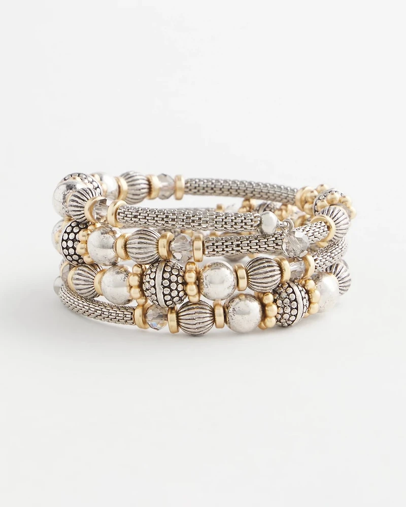 Mixed Metal Coil Bracelet