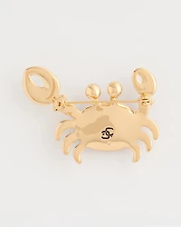 Americana Faux Diamond Crab Brooch