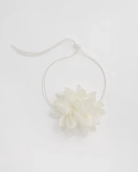 White Flower Tie Choker Necklace