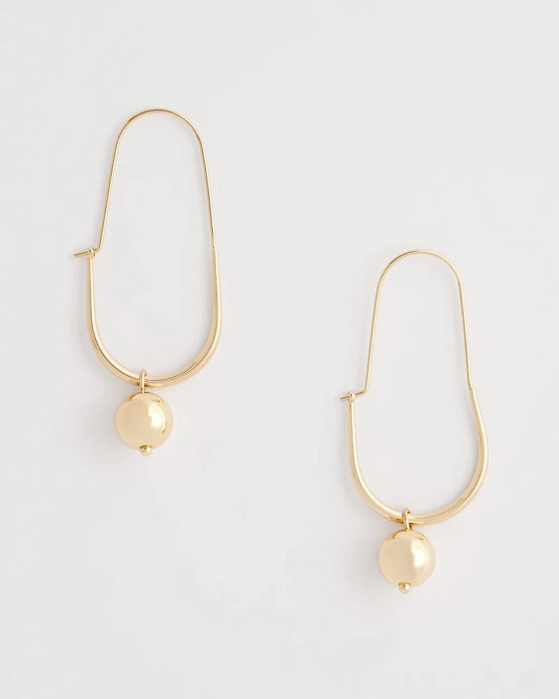 Goldtone Bead Threader Earrings