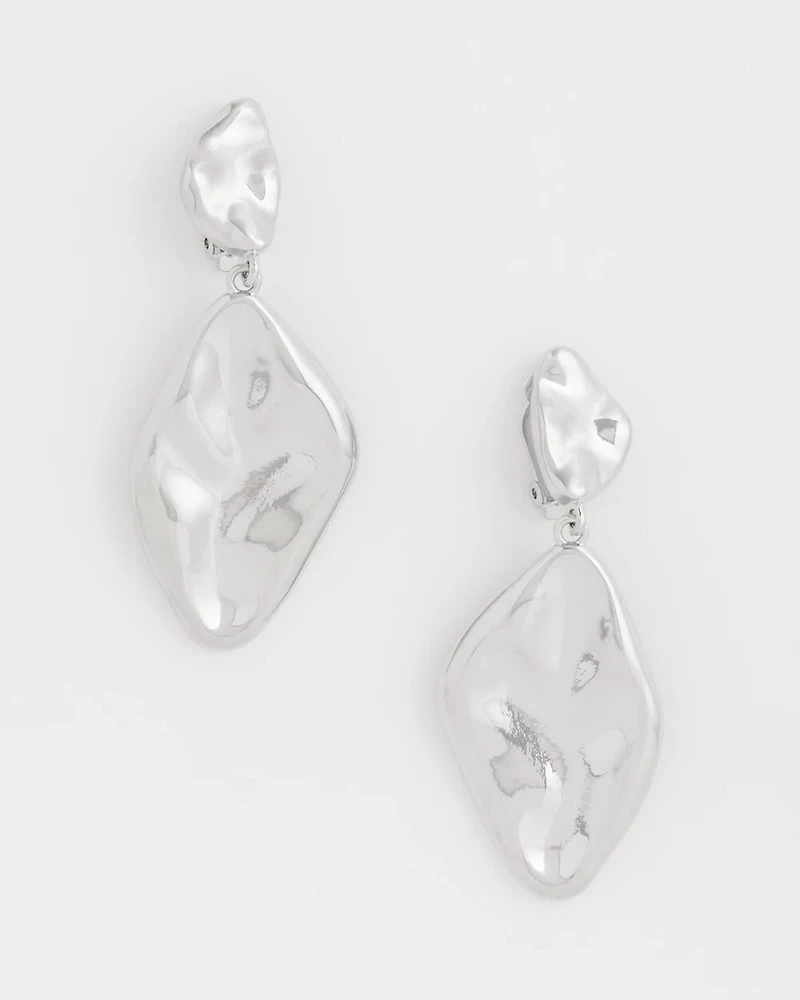 No Droop™ Silver Drop Clip-On Earrings