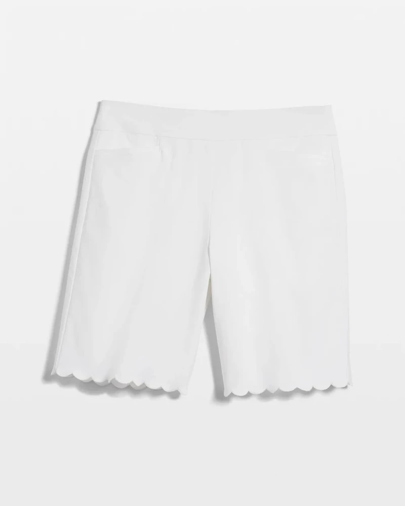 Brigitte™ Pull-On Scallop-Hem Shorts