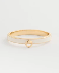 Mixed Metal White Epoxy Hinge Bangle
