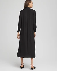 Sequined Long-Sleeved Maxi Shirtdress