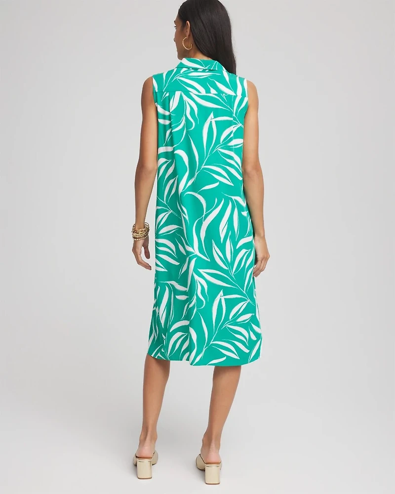 Rayon Silk Sleeveless Shirtdress