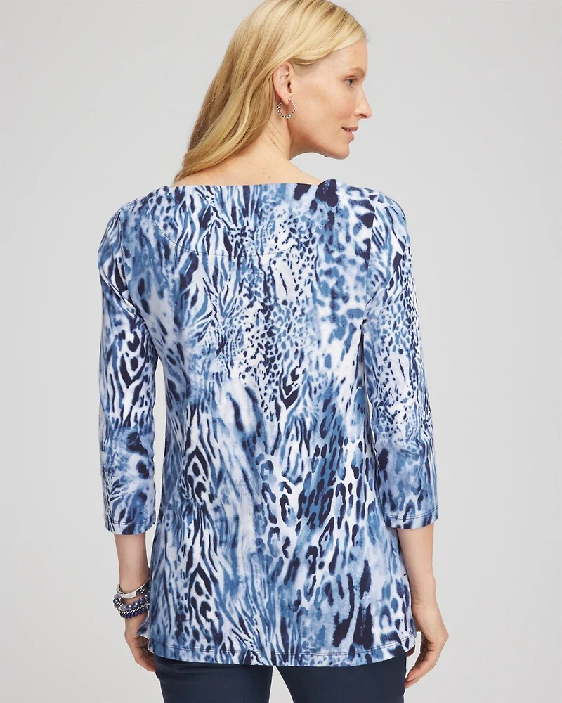 Animal Print Square Neck Tunic