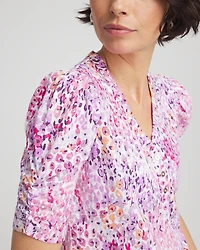 Animal Print Slub Henley Tee