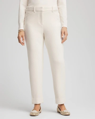 Matelassé Slim Tapered Ankle Pants