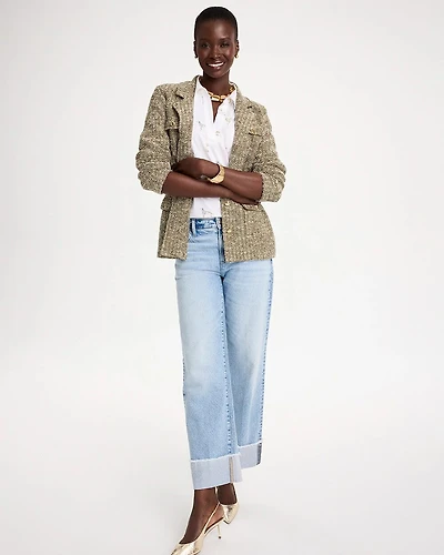 Vintage Chic Fray Straight Crops
