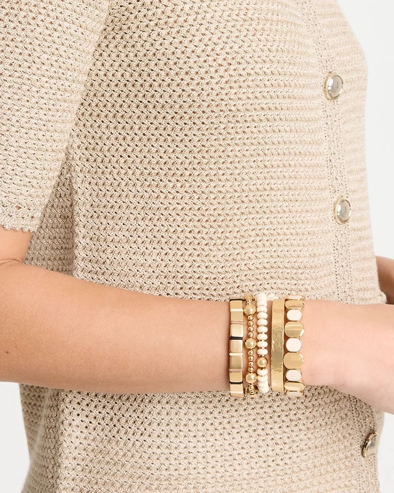 Neutral Round Stretch Bracelet
