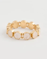 Pearlescent Goldtone Stretch Bracelet