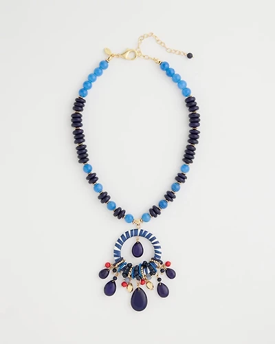 Americana Mixed Media Pendant Necklace